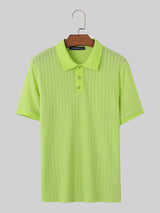 Mens Knit Textured Short Sleeve Golf Shirt SKUK52998