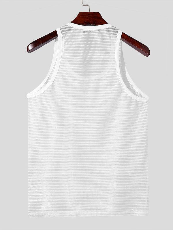 Mens Sheer Stripe Sleeveless Tank SKUK77305