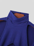 Mens Cutout Deconstruction High Neck Knit Sweater SKUK33334