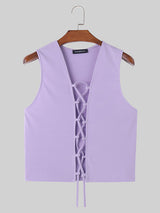 Mens Straps Cutout See Through Sleeveless Vest SKUK55070