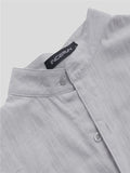 Mens Solid Stand Collar Cotton Casual Shirt SKUB27945