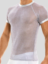 Sexy, durchsichtige, glänzende Mesh-T-Shirts für Herren SKUH56301