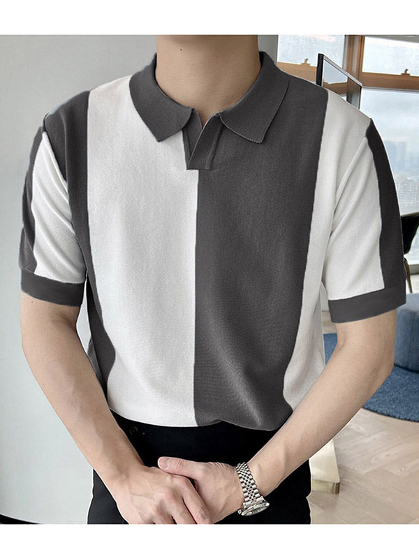 Mens Contrast Patchwork Short Sleeve T-shirt SKUJ91174