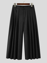 Mens Solid High Waist Wide Leg Pants SKUJ90571