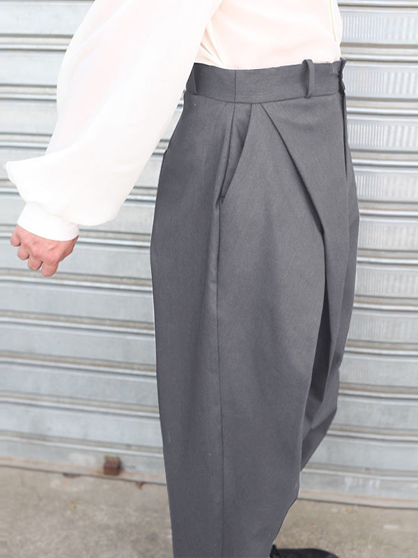 Mens Plain Cross Pleated Pants SKUJ14195