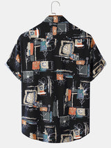 Mens Print Leisure Short Sleeve Shirts SKUI91275