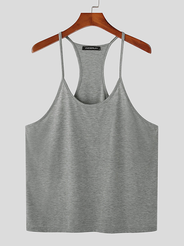 Mens Solid Casual Racer Back Tank SKUK03395