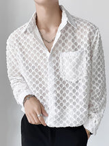 Mens Knitted Jacquard Hollow Long Sleeve Shirts SKUI90754