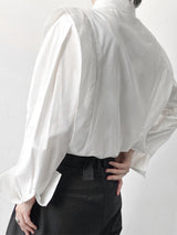 Mens Shoulder Ruffled Concealed Placket Casual Shirts SKUI73783