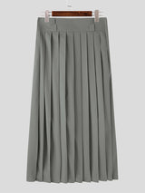 Mens Solid Pleated Loose Skirt SKUJ95033