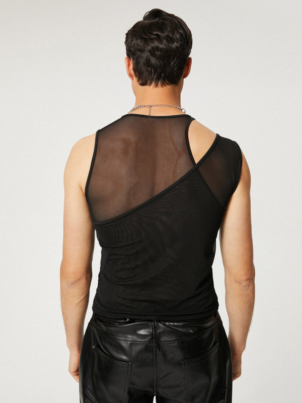 Mens Cutout Mesh See Through Tank Top SKUJ25410