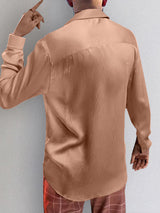 Mens Loose Ruffled Long Sleeve Shirt SKUJ09896