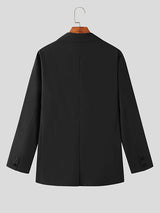 Mens Solid Lapel Long Sleeve Blazer SKUJ48459