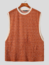 Mens Hollow Out Crew Neck Sleeveless Tank SKUK06037