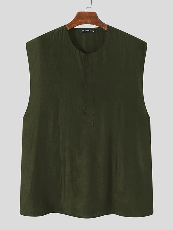 Mens Plain Sleeveless Shirt SKUJ19049