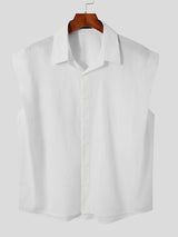 Mens Loose Solid Color Sleeveless Shirts SKUI99179