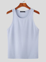 Mens Solid Ribbed Knit Sleeveless Tank SKUK02702