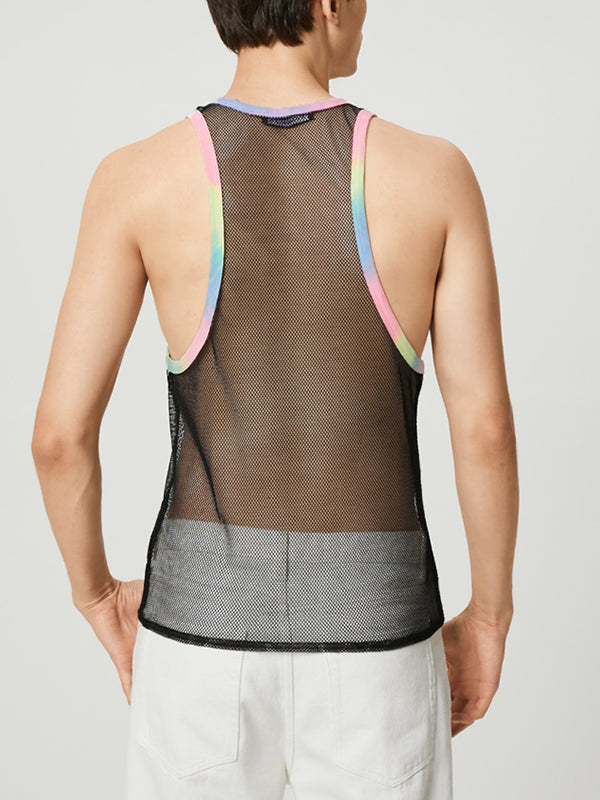 Sexy Patchwork-Mesh-Tanktop für Herren SKUH39439