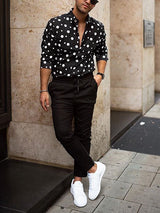 Men's Dot Print Button Shirts SKUC55800