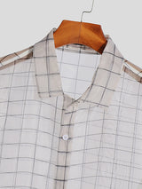 Mens Plaid Sheer Mesh See Through Shirt SKUJ34327