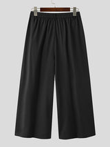 Mens Solid High Waist Wide Leg Pants SKUJ90571