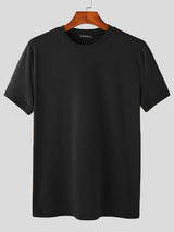 Mens Solid Short Sleeve Casual Knit T-shirt SKUK01067