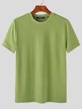 Mens Solid Short Sleeve Casual Knit T-shirt SKUK01067