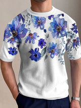 Mens Floral Print Crew Neck T-Shirt SKUK03536