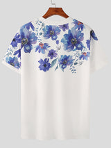 Mens Floral Print Crew Neck T-Shirt SKUK03536