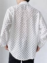 Mens Knitted Jacquard Hollow Long Sleeve Shirts SKUI90754