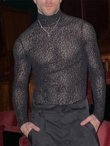 Mens Leopard Mesh See Through T-Shirt SKUK06041