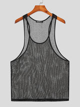 Mens Mesh See Through Casual Sleeveless Tank SKUK05476