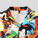 Mens Colorful Print Buttons Short Sleeve Shirts SKUF03706