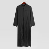 Mens Long Sleeve Solid Long Robe SKUF11822