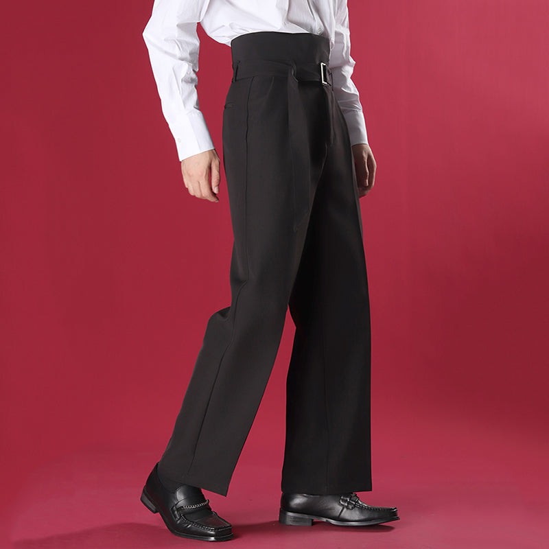 Mens Pleated High Waisted Wide-leg Pants SKUI71146 – INCERUNMEN