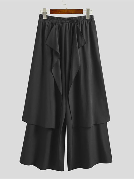 Men's Irregular Wide Leg Pants Culottes SKUF06798