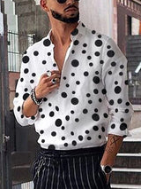 Men's Dot Print Button Shirts SKUC55800