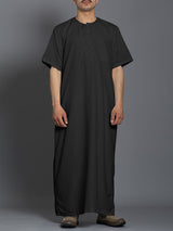 Robe longue brodée à manches courtes pour hommes SKUF08605