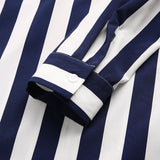 Men's Stand Collar V-neck Striped Shirts SKUD81319