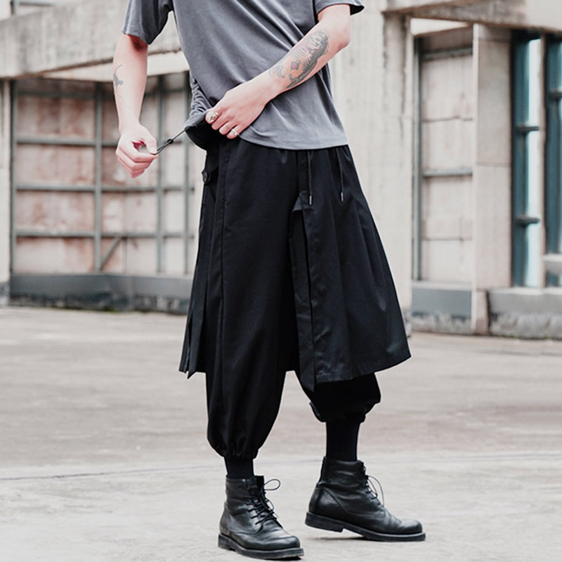 Herren Gothic Punk Hippie Hose mit weitem Bein und weitem Bein SKUF15799