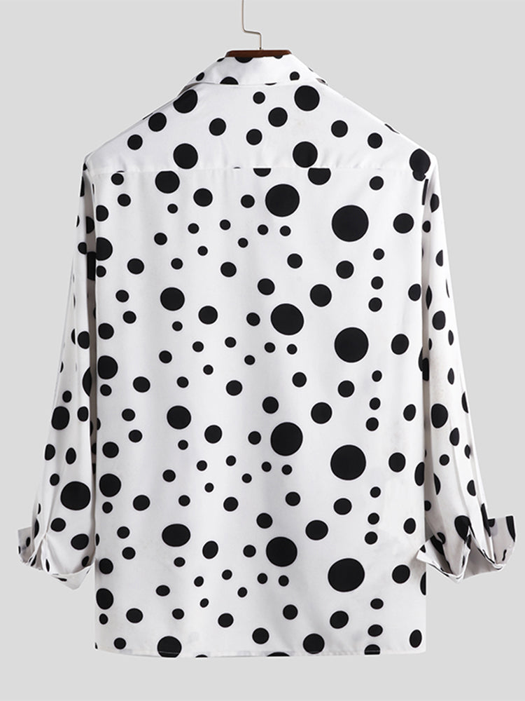 Men's Dot Print Button Shirts SKUC55800 – INCERUNMEN