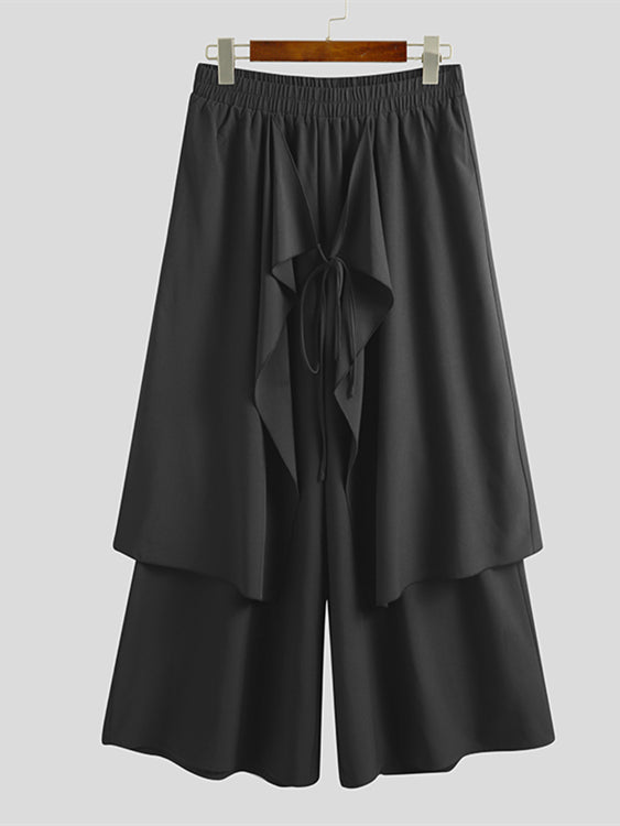 Men's Irregular Wide Leg Pants Culottes SKUF06798