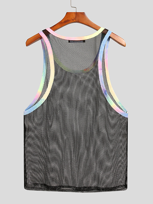 Sexy Patchwork-Mesh-Tanktop für Herren SKUH39439