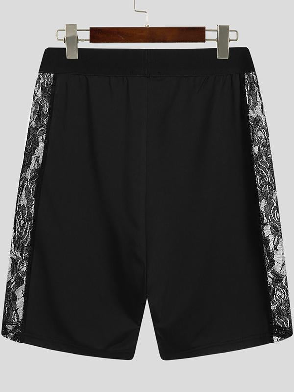 Sexy Herren-Shorts mit Spitze, seitlich, hohl, Patchwork, SKUH52377